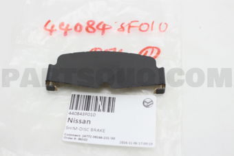 440843F010 HARDWARE KIT-REAR DISC BRAKE PAD