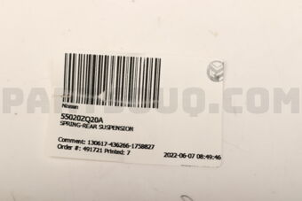 55020ZQ20A SPRING-REAR SUSPENSION