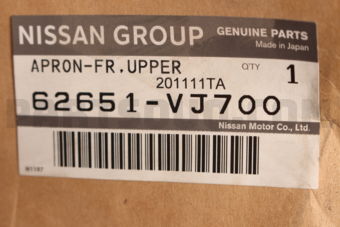 62651VJ700 APRON-FRONT,UPPER