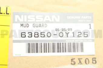 638500Y125 MUDGUARD SET-FRONT FENDER,RH