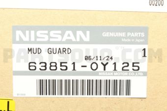 638510Y125 MUDGUARD SET-FRONT FENDER,LH
