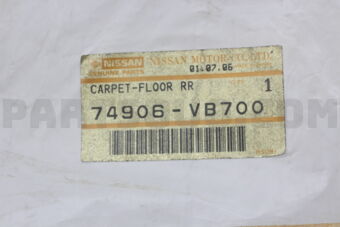 74906VB700 CARPET-FLOOR,REAR
