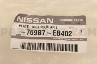 769B7EB402 PLATE-KICKING,REAR LH