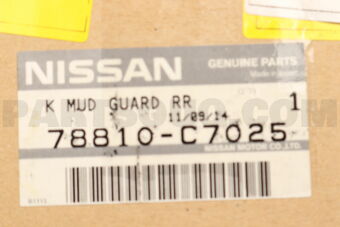 78810C7025 MUDGUARD SET-REAR,RH