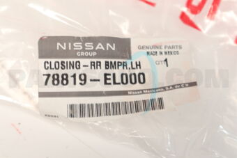 78819EL000 Nissan CLOSING-REAR BUMPER,LH