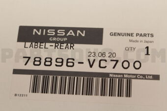 78896VC700 LABEL-NAME,REAR WINDOW
