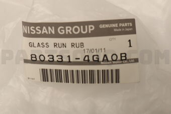 803314GA0B GLASS RUN RUBBER-FRONT DOOR,LH