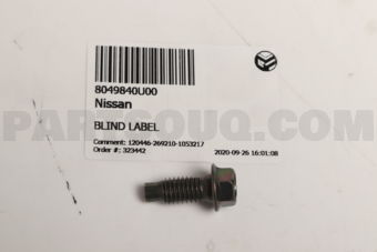 8049840U00 BLIND LABEL