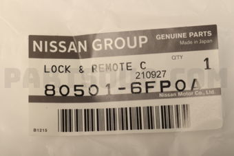 805016FP0A Nissan LOCK &amp; REMOTE CONTROL ASSY FRONT DOOR,L