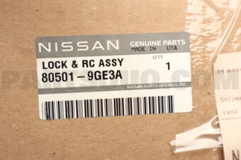 805019GE3A Nissan LOCK &amp; REMOTE CONTROL ASSY   FRONT DOOR,LH