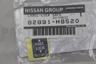82891H8520 Nissan LABEL