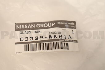 83338WK61A GLASS RUN RUBBER-SIDE WINDOW,2ND RH