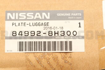 849928H300 PLATE-LUGGAGE,REAR
