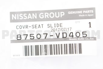 87507VD405 COVER-SEAT SLIDE OUTER,RH FRONT