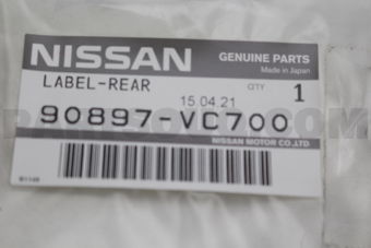 90897VC700 LABEL-NAME,REAR WINDOW