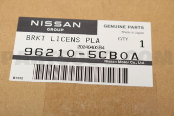 962105CB0A BRKT LICENS PLA