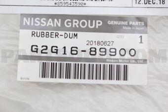 G2G1689900 Nissan RUBBER-DUM