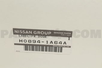 H08941A64A LABEL NAME FRONT DOOR
