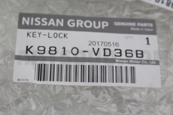 K9810VD36B KEY SET-CYLINDER LOCK