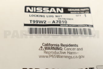 T99W2A7010 LOCKING LUG NUT