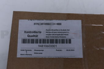 94810603301 PORSCHE CAYENNE WATER PUMP