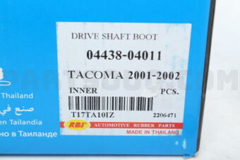 T17TA10IZ DRIVE SHAFT BOOT TACOMA 2001-2002 INNER