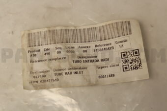 215014542R TUBE-RAD INLET