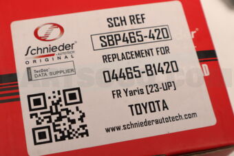 SBP465420 SCHNIEDER BRAKE PAD FR YARIS [23-UP]