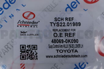 TYS2201989 SUSP CONTROL ARM HILUX [16-20] LOWER LH