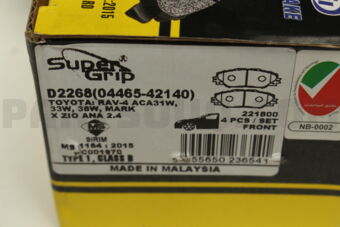 D2268 BRAKE PAD FRONT