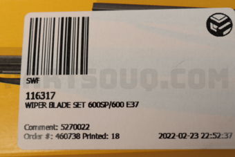 116317 WIPER BLADE SET 600SP/600 E37