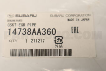 14738AA360 Subaru GSKT-EGR PIPE