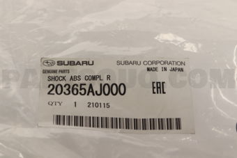 20365AJ000 SHOCK ABS COMPL R