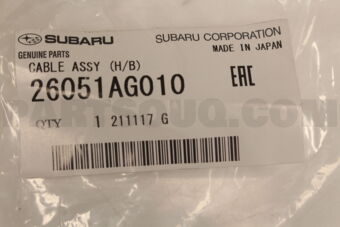 26051AG010 Subaru CABLE ASSY (H/B)