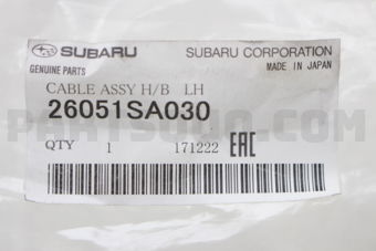 26051SA030 CABLE ASSY H/B   LH