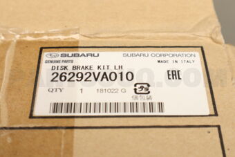 26292VA010 Subaru DISK BRAKE KIT LH