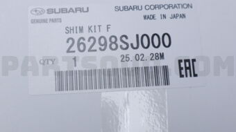 26298SJ000 Subaru SHIM KIT F