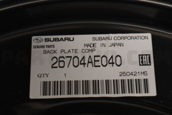 26704AE040 Subaru BACK PLATE COMP