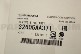 32605AA371 Subaru SLEEVE &amp; HUB ASSY