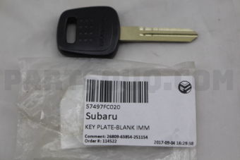 57497FC020 KEY PLATE-BLANK IMM