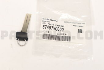 57497VC000 Subaru KEY PLATE EMERGNY