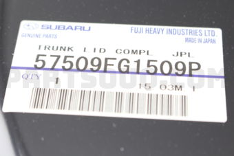 57509FG1509P TRUNK LID COMPL JPL
