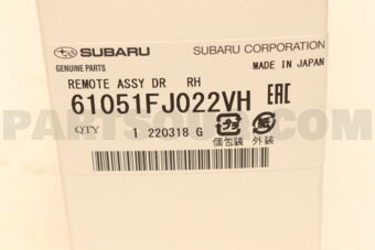 61051FJ022VH REMOTE ASSY DR   RH
