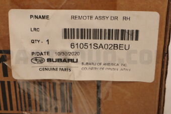 61051SA02BEU Subaru REMOTE ASSY DR   RH