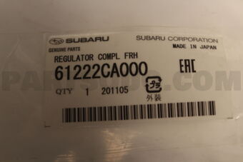 61222CA000 Subaru REGULATOR COMPL FRH