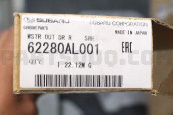 62280AL001 Subaru WSTR OUT DR R    SRH