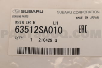63512SA010 WSTR DR R        LH