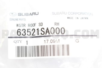 63521SA000 WSTR ROOF SD     RH