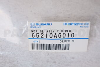 65210AG010 Subaru WDW GL ASSY R QTRLH