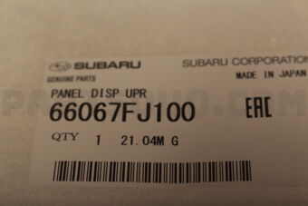 66067FJ100 Subaru PANEL DISP UPR